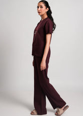 Mocha – LaRosa Night Wears for Women – Cotton Summer Sets Collection | Larosawears | Shop Online – Side View